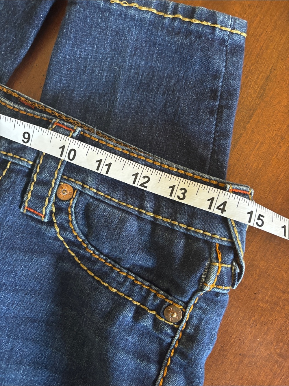 TRUE RELIGION Indigo Denim Skinny Jeans Size 28 with Topstitching (L-134) - Picture 7 of 10